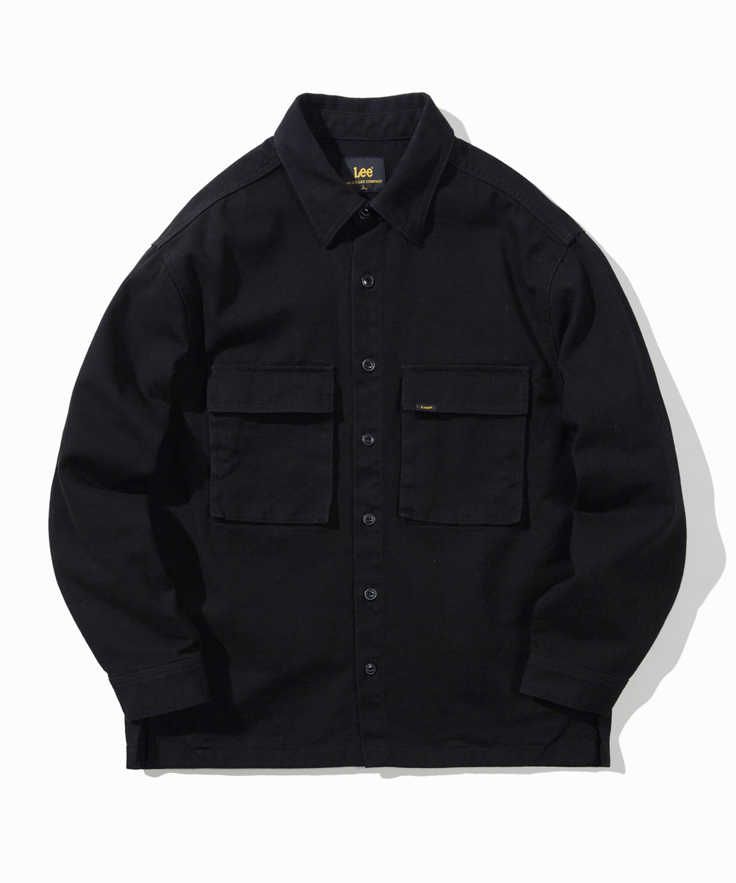 코튼 트윌 2PK 셔츠 자켓 블랙