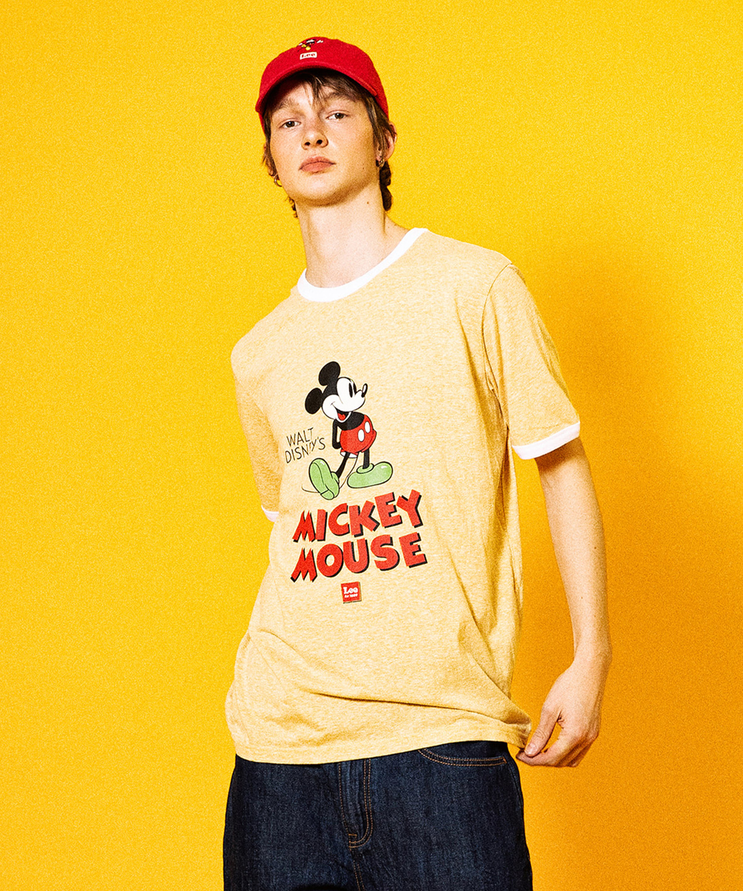 [Lee x Disney] 미키마우스 클래식 그래픽 링거티셔츠 옐로우