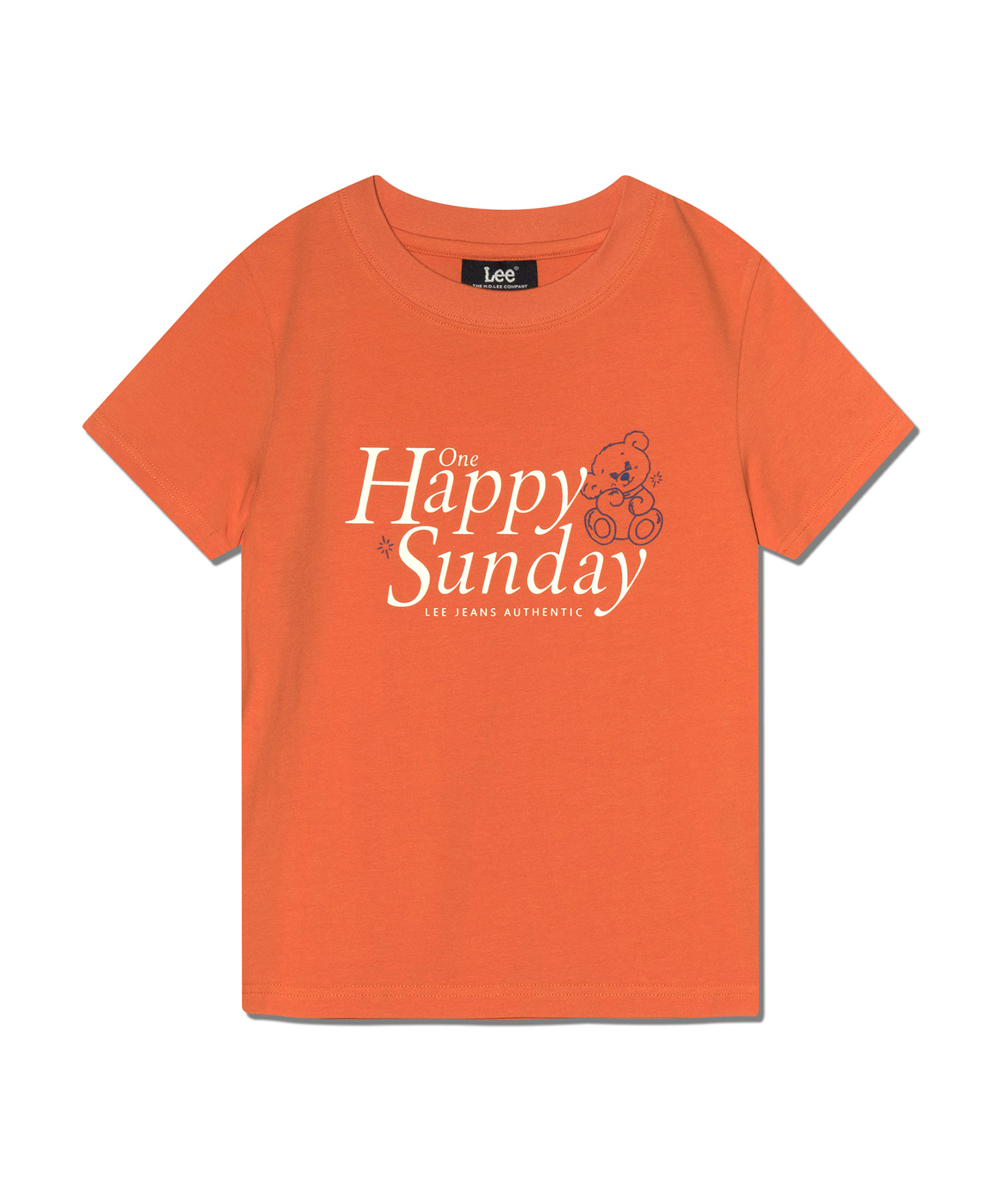 우먼 슬림핏 그래픽 티셔츠 오렌지