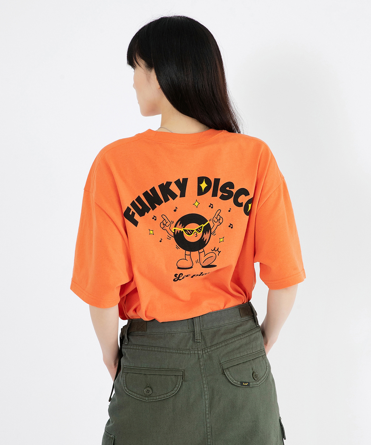 펑키 디스코 그래픽 티셔츠 오렌지